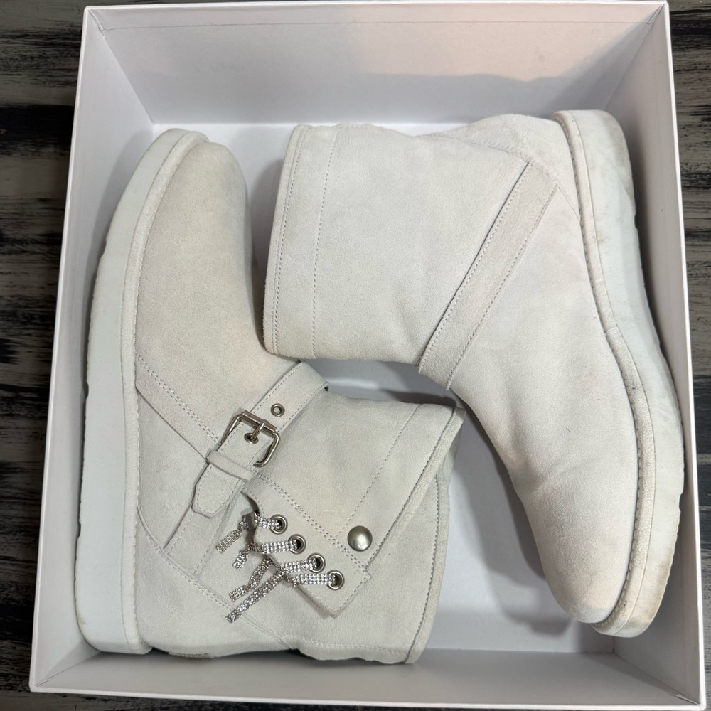 UGG Women's Karisa Everlasting Swarovski Glitter Charm Boots In White Size 10 - Picture 14 of 16